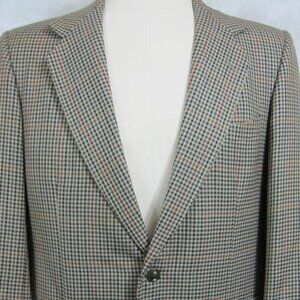 Magee Tailored Ireland Gun Club Check Pure Wool Sport Coat 42R Dual Vents 2 Btn